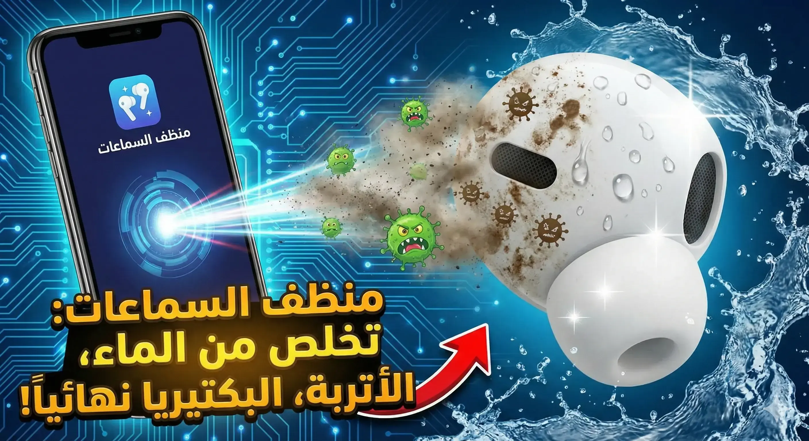 تطبيق لتنظيف السماعات والتخلص من الاتربه والبكتريا